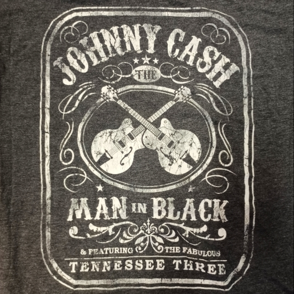 Johnny Cash Man in Black gray t-shirt